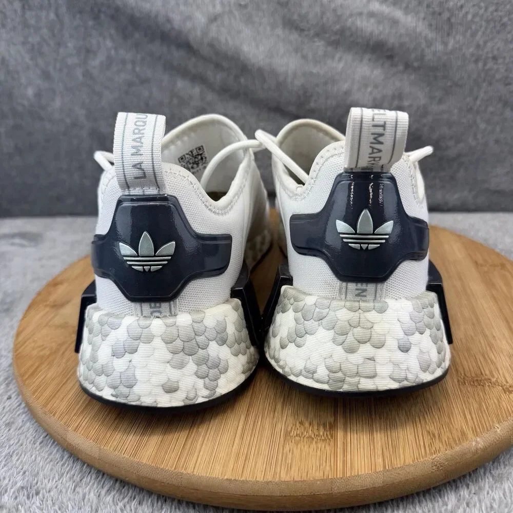 Adidas  NMB R1 White Athletic Sneakers with Black Accents